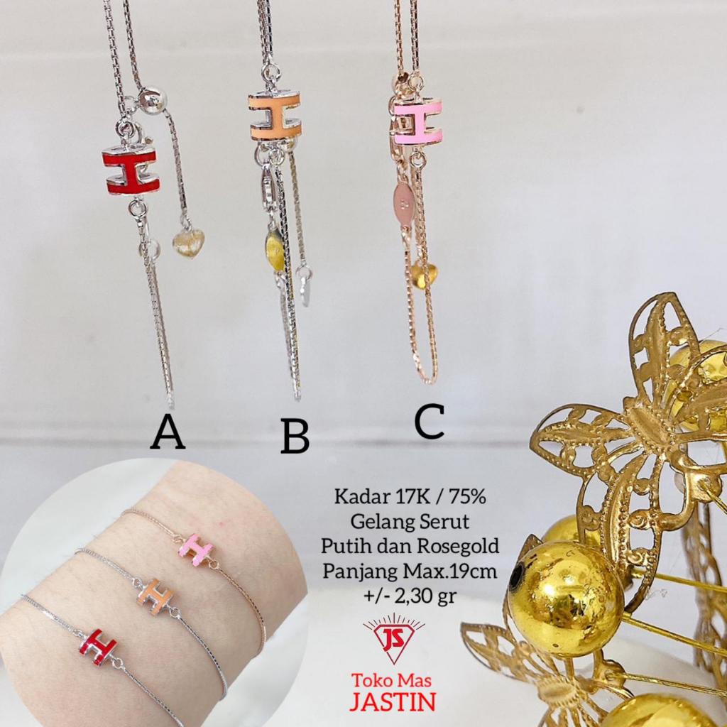gelang serut new fashion emas kadar 17k/750