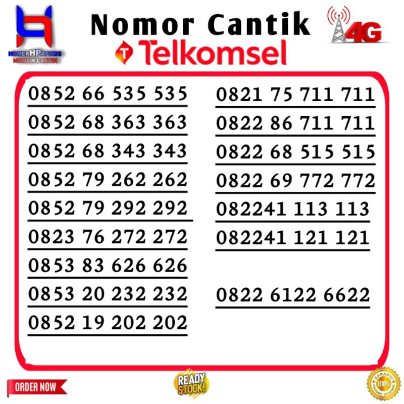 Nomor Cantik Telkomsel Kartu AS Kartu Perdana Telkomsel Nomor Cantik Telkomsel ABC ABC 535 535 363 3