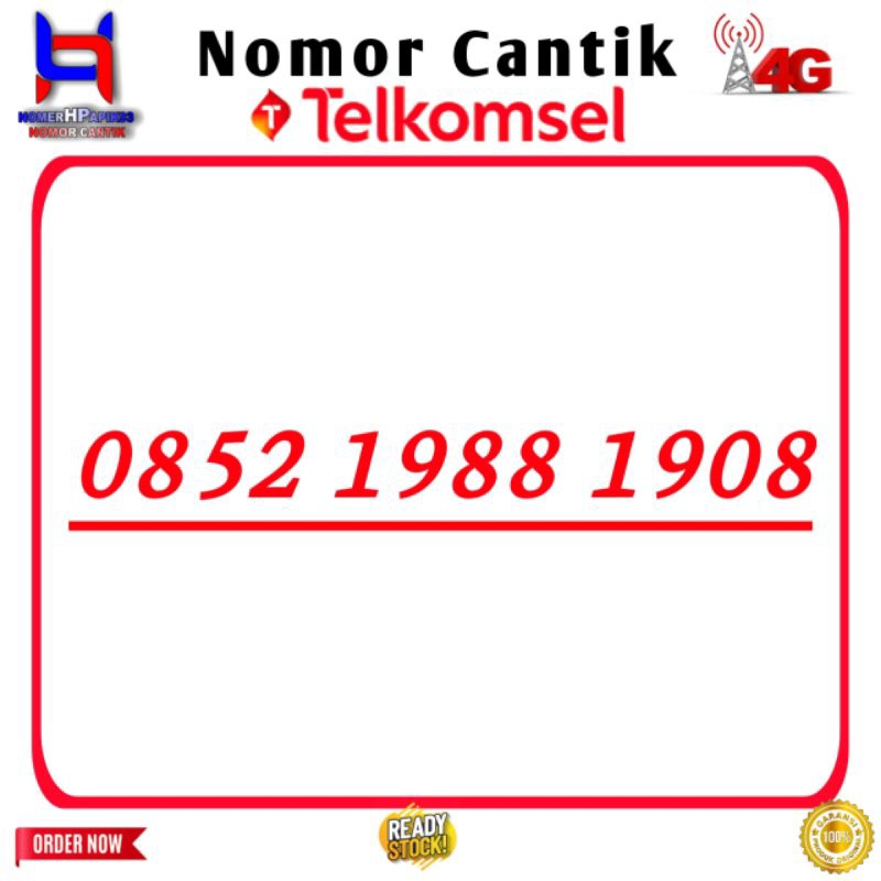Nomor Cantik Telkomsel Kartu Perdana Telkomsel 1988 1908