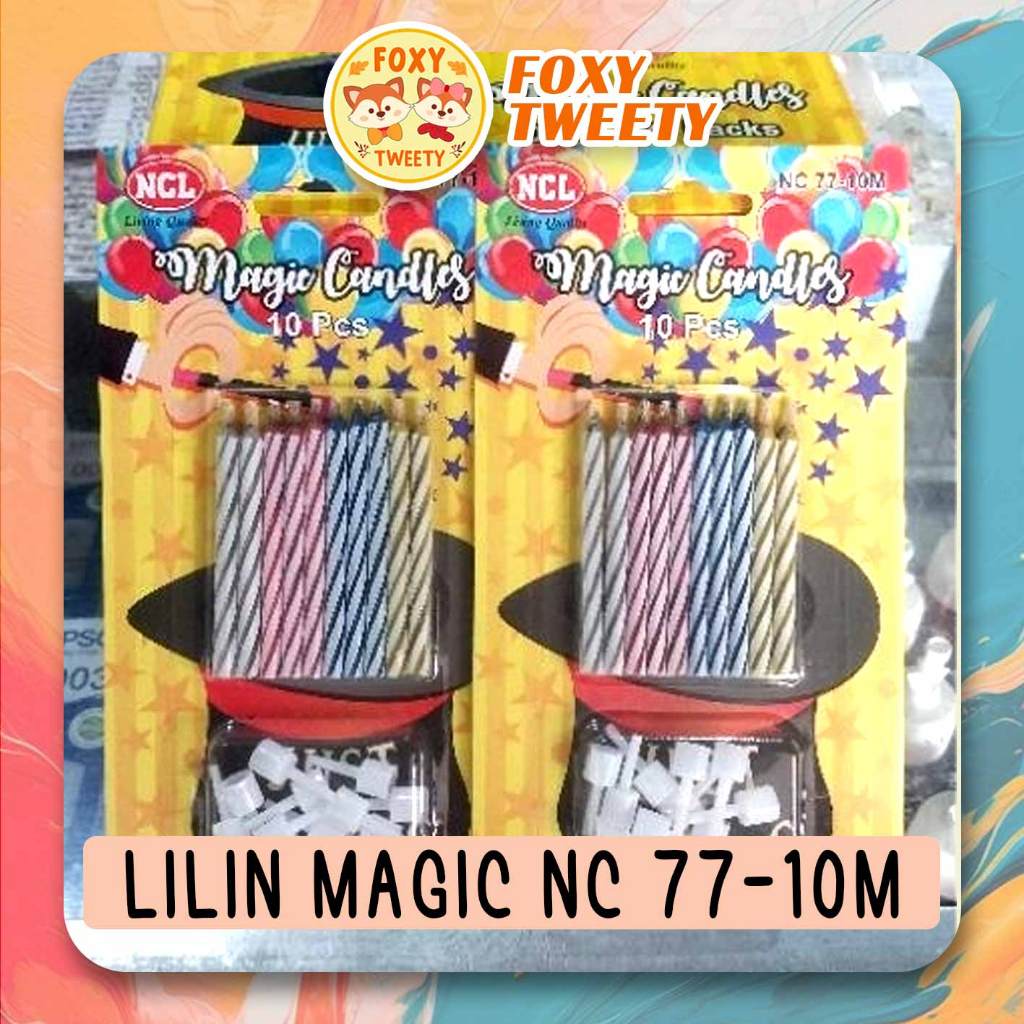 Lilin Ajaib / Magic Candles 1 pack isi 10 pcs / Lilin Ulang Tahun Ajaib NCL - NC 77 10M / Candle NC-