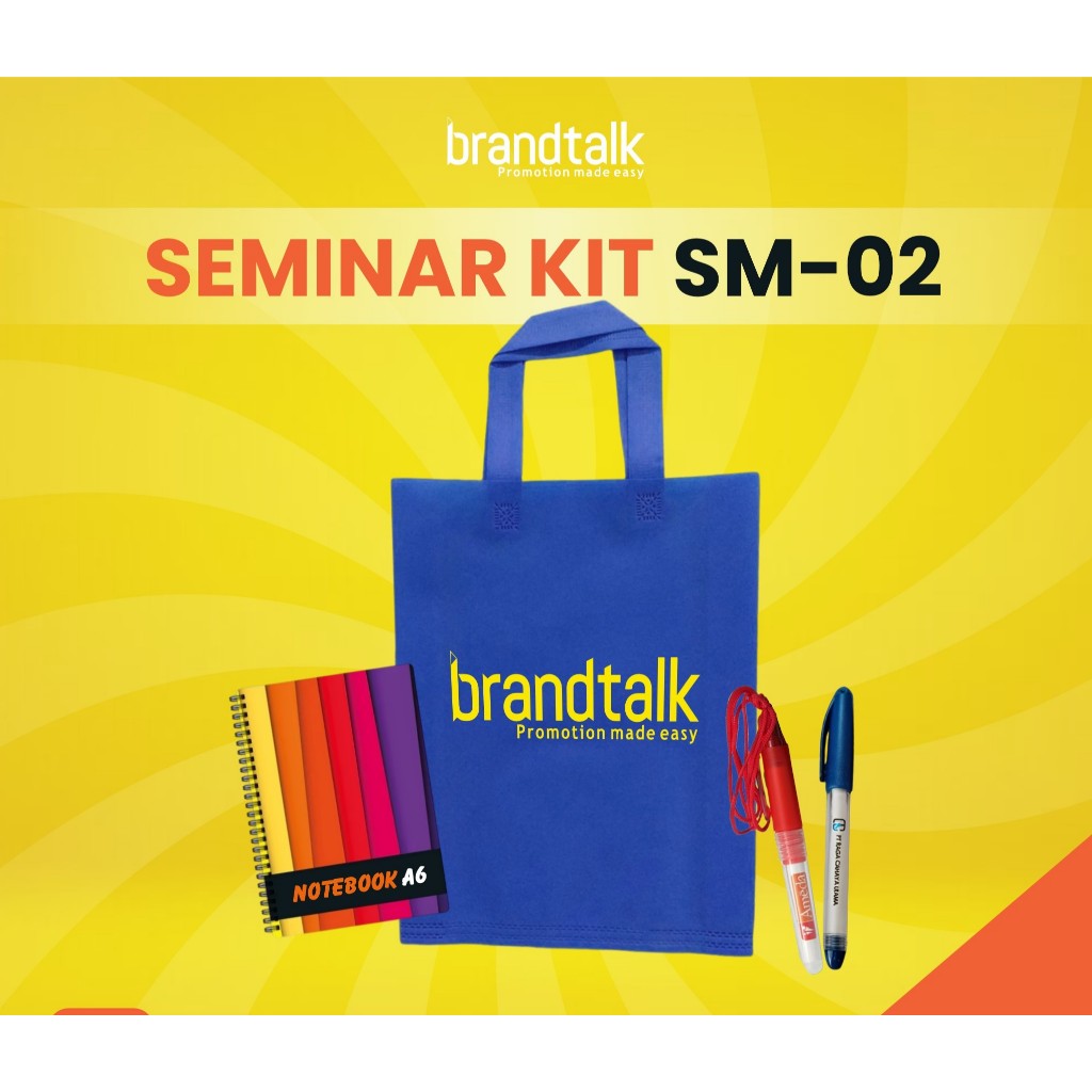 

Tas Spundbond, Notebook Spiral A6, Pulpen - Paket Seminar Kit Isi 3 - SM2