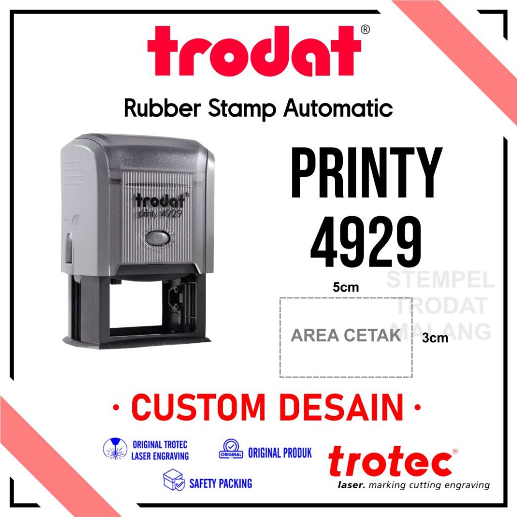 

Stempel Trodat 4929 ( 50 x 30 mm) stempel warna otomatis, original trodat)
