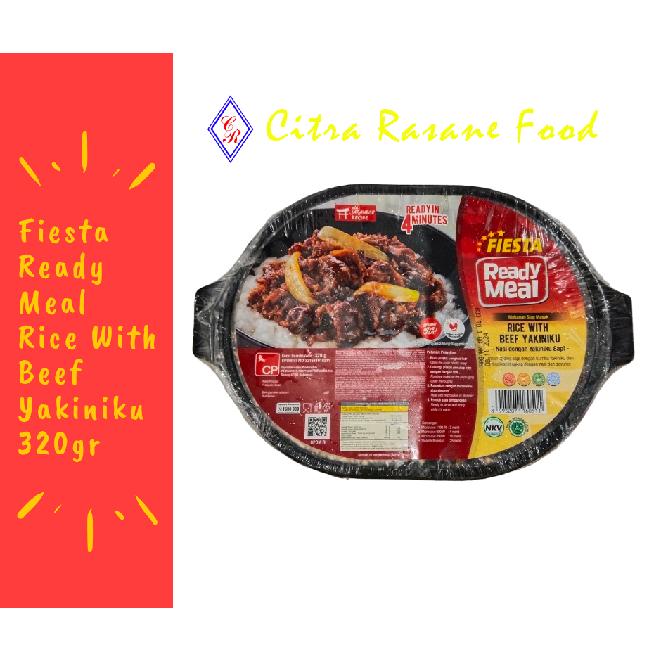 

Fiesta Ready Meal Rice With Beef Yakiniku / Nasi dengan Yakiniku Sapi 320gr