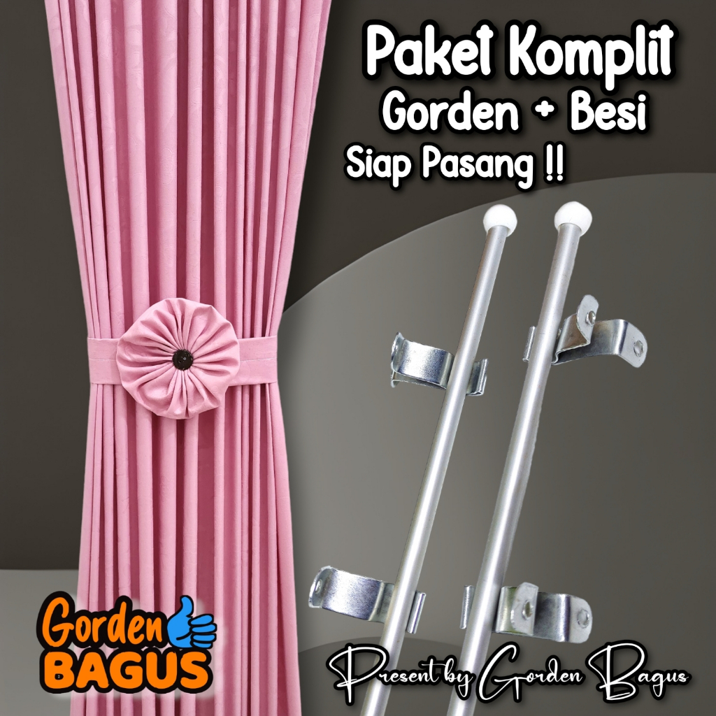 Paket Komplit Gorden Kupukupu Free Besi Stik Gorden Bahan Tidak Nerawang