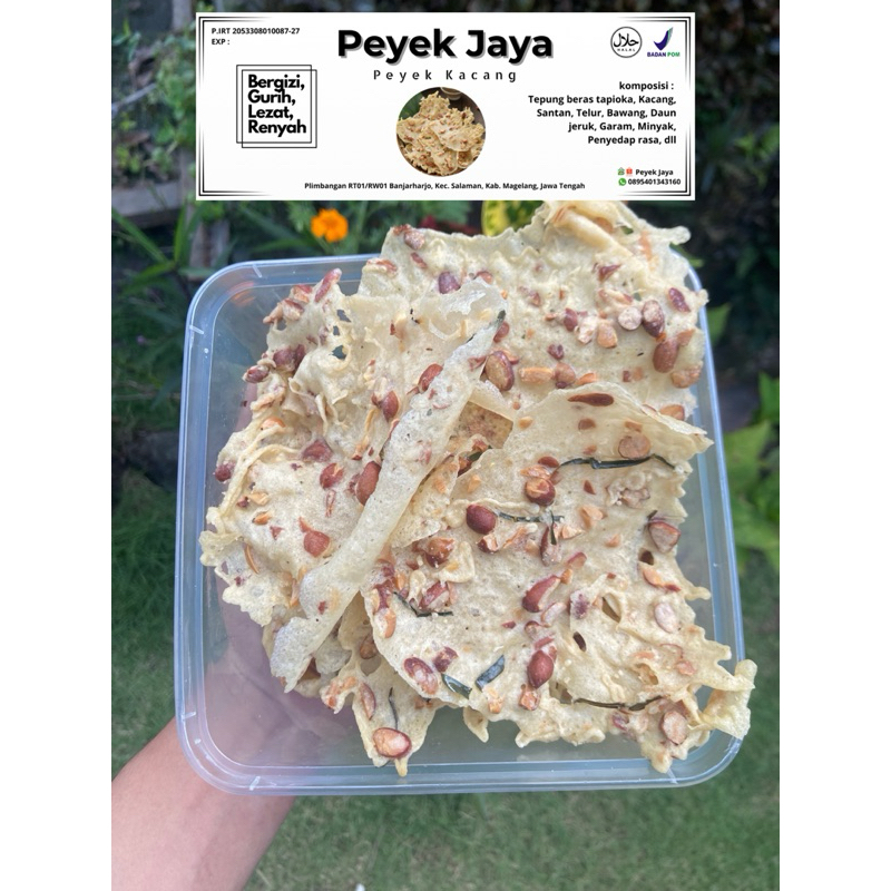 

Peyek jaya - rempeyek kacang tanah daun jeruk 1 pack toples kotak 200 gr