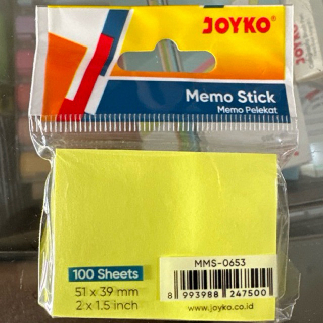 

Memo stick Kecil MMS0653 / Stik Note / Sticky Notes / Pelekat Stiker warna pastel MMS-0653 MMS 0653 Joyko