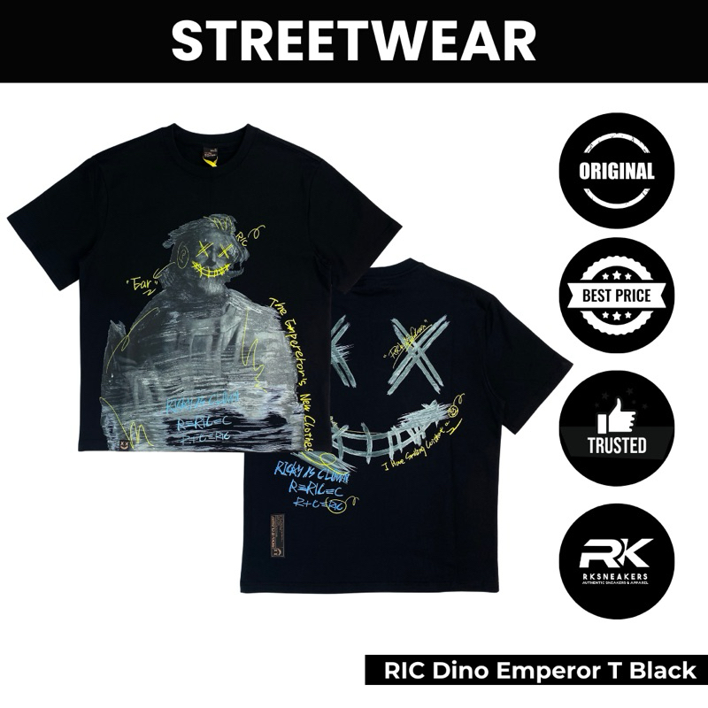 Ricky is Clown Dino Emperor Black Tee 100% Authentic
