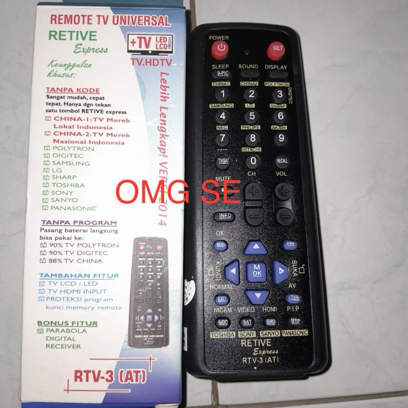 remote tv universal retive express RT-3 (AT)