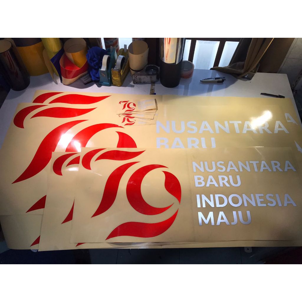 Stiker Logo HUT RI 79 Ukuran Besar | Sticker Cutting Logo HUT RI Ke-79 Ukuran Besar