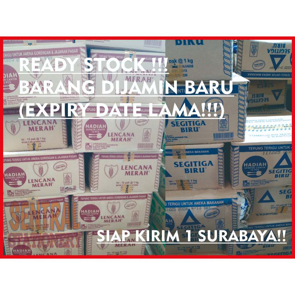 

Bogasari Lencana Merah Tepung Terigu untuk gorengan jajan pasar 12 Kg = 1 Karton