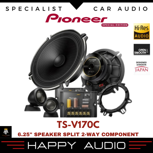 Speaker Split 2-way 6.25" PIONEER TS-V170C (Hi-Res) 17cm Component Speaker Package Original