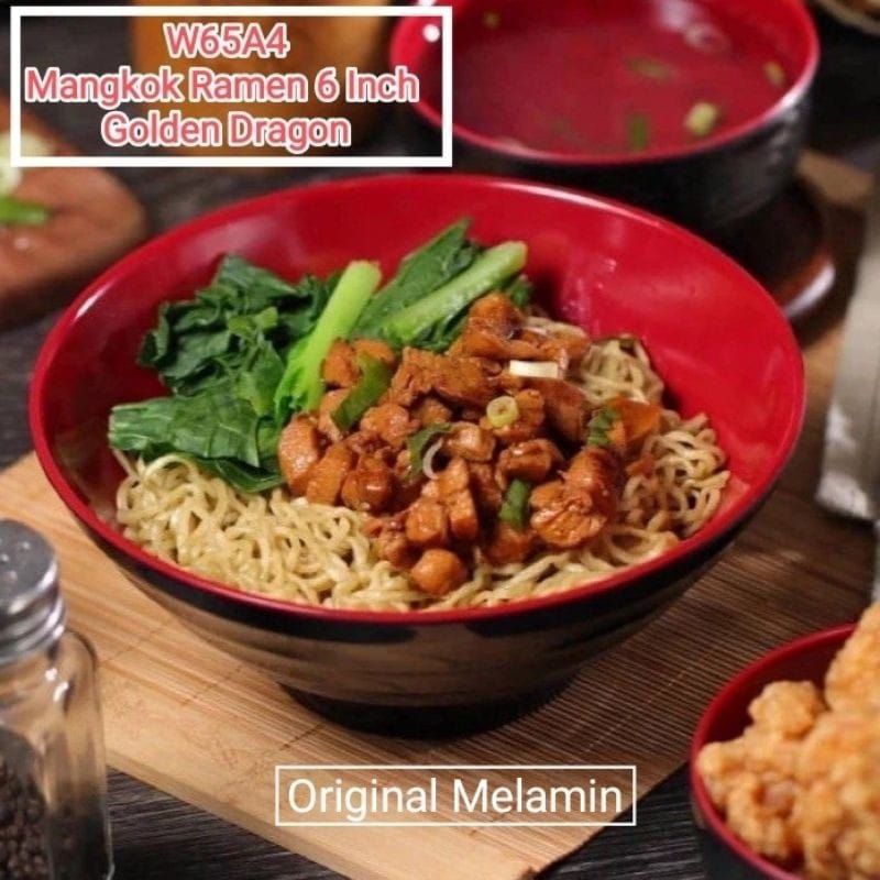 Mangkok melamin golden dragon W65A4- Mangkok Mie ramen - Melamin golden dragon