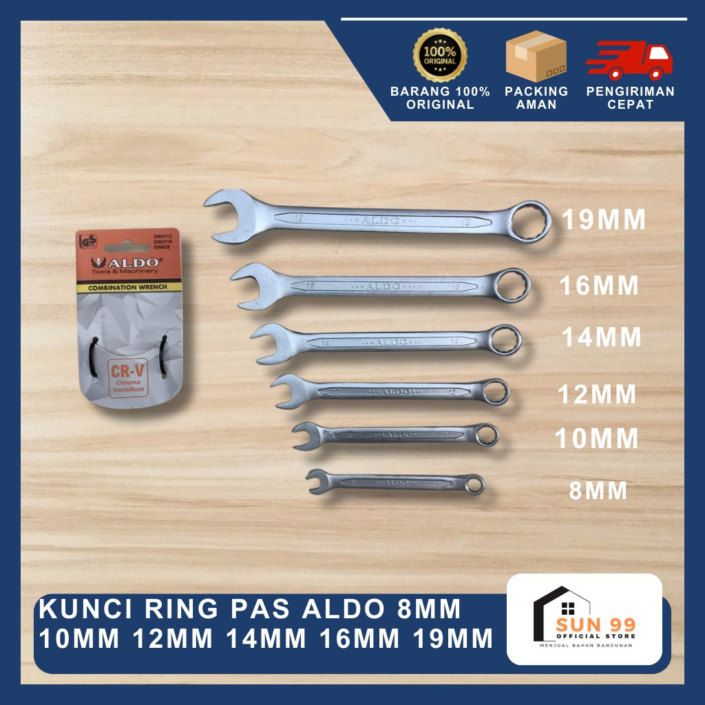 Kunci Ring Pas Aldo 8MM,10MM,11MM,12MM,13MM,14MM,16MM,17MM,19MM /ALDO KUNCI RING PAS
