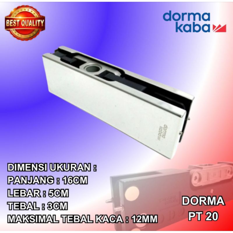 Dorma PT 20/Dormakaba PT20 Penjepit Bagian Atas Pintu Kaca