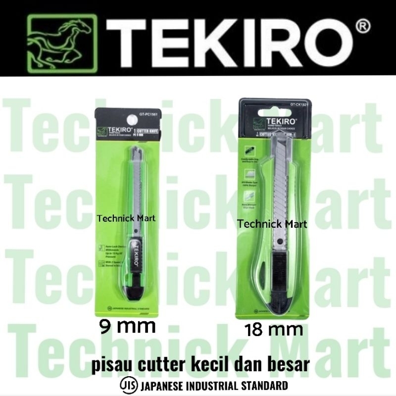 

TEKIRO pisau cutter besar 18 mm dan kecil 9 mm / pisau kater