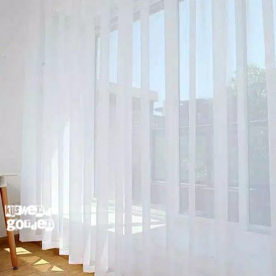 HJ6 Gorden Vitrase Polos 2 x 25  3 cm Tinggi 3 meter Hordeng Putih Plisket Jendela Pintu Tirai Mmali