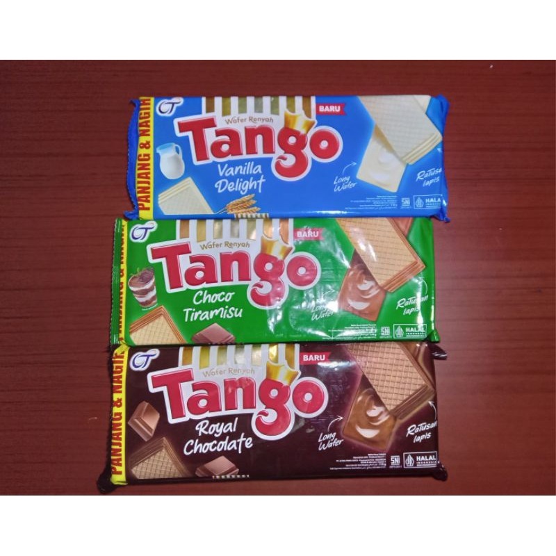 

Wafer tango 110gr rasa vanila, coklat, tiramisu