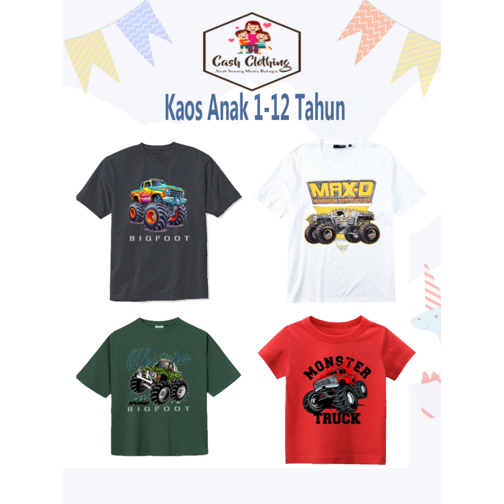 Baju Kaos Anak Laki Laki Mobil Jeep Kaos Mobil Jeep Anak Laki Laki Usia 1-12 Tahun