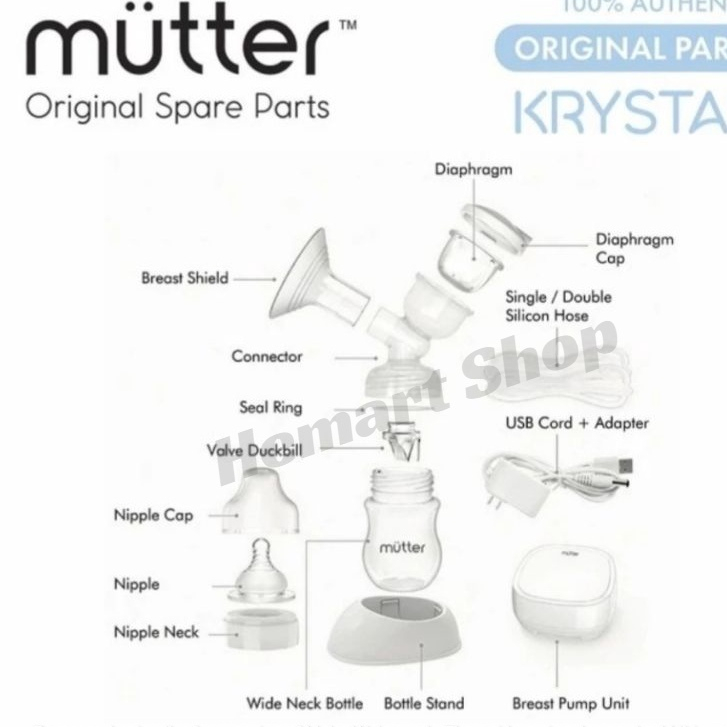 SPARE PART POMPA ASI MUTTER KRYSTAL VALVE DIAFRAGMA KATUP KARET SILIKON CORONG
