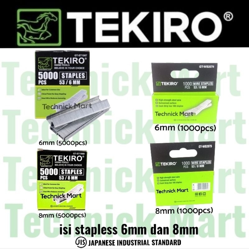 

TEKIRO refil isi staples 6mm dan 8mm isi 1000 dan 5000 pcs