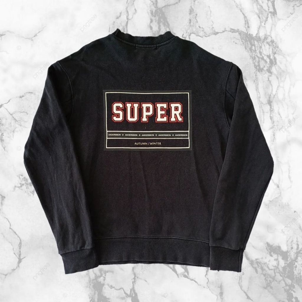 CREWNECK ANDERSSON BELL, SIZE L (SECOND BRANDED) HITAM PEKAT, CN0167