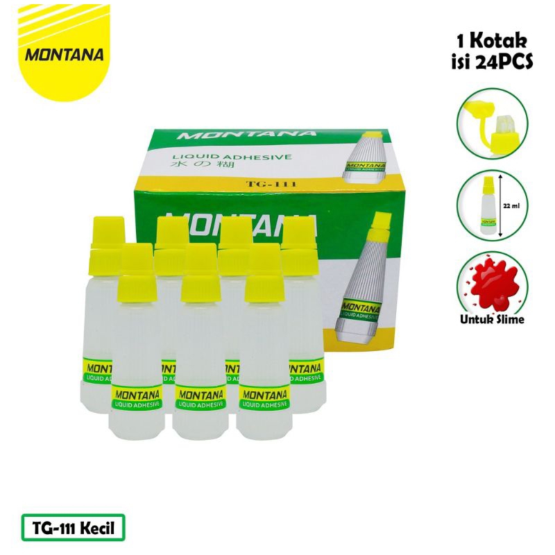 

Montana Glue / Lem Povinal TG-111 kecil 22ml / Lem kertas Cair Montana 22ml kualitas lem povinal / Lem Cair untuk slime