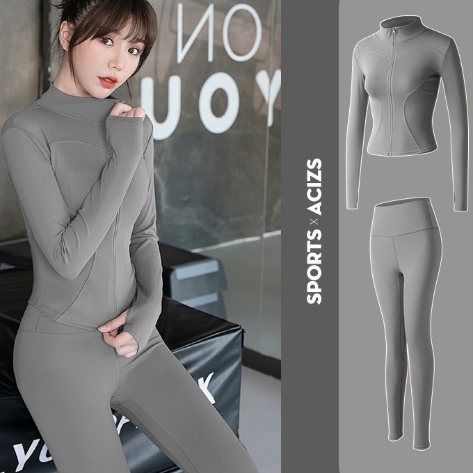 Cashback baju olahraga wanita set Jaket  Celana Yoga Set jaket olahraga wanita set baju olahraga wan