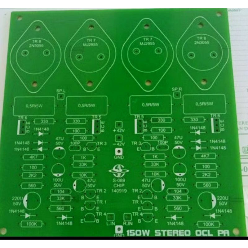 PCB power Ocl stereo 150w s-089
