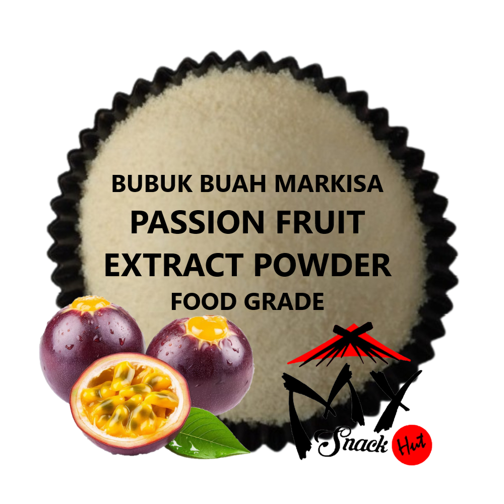 

BUBUK BUAH MARKISA 25GR SERBUK PASION FRUT PASSION FRUIT MINUMAN ICE CREAM MURNI FOOD EXTRACT POWDER