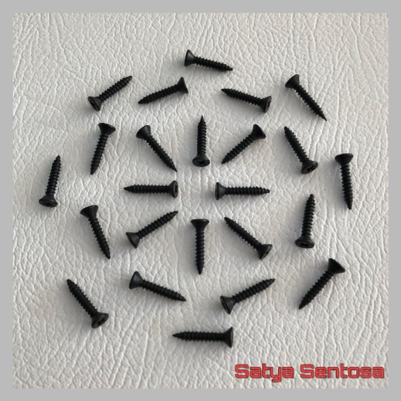 Sekrup / Skrup Kecil FAB Hitam 4x5/8" Kepala Rata FH+ Hitam (100 pcs)