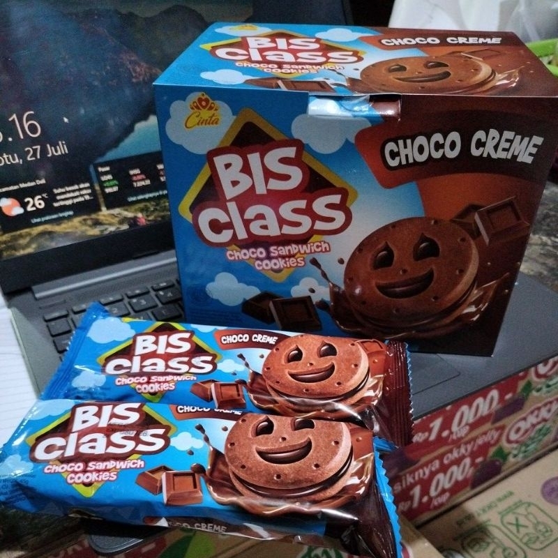 

BIS CLASS CHOCO SANDWICH COOKIES 1 BOX ISI 12 PCS