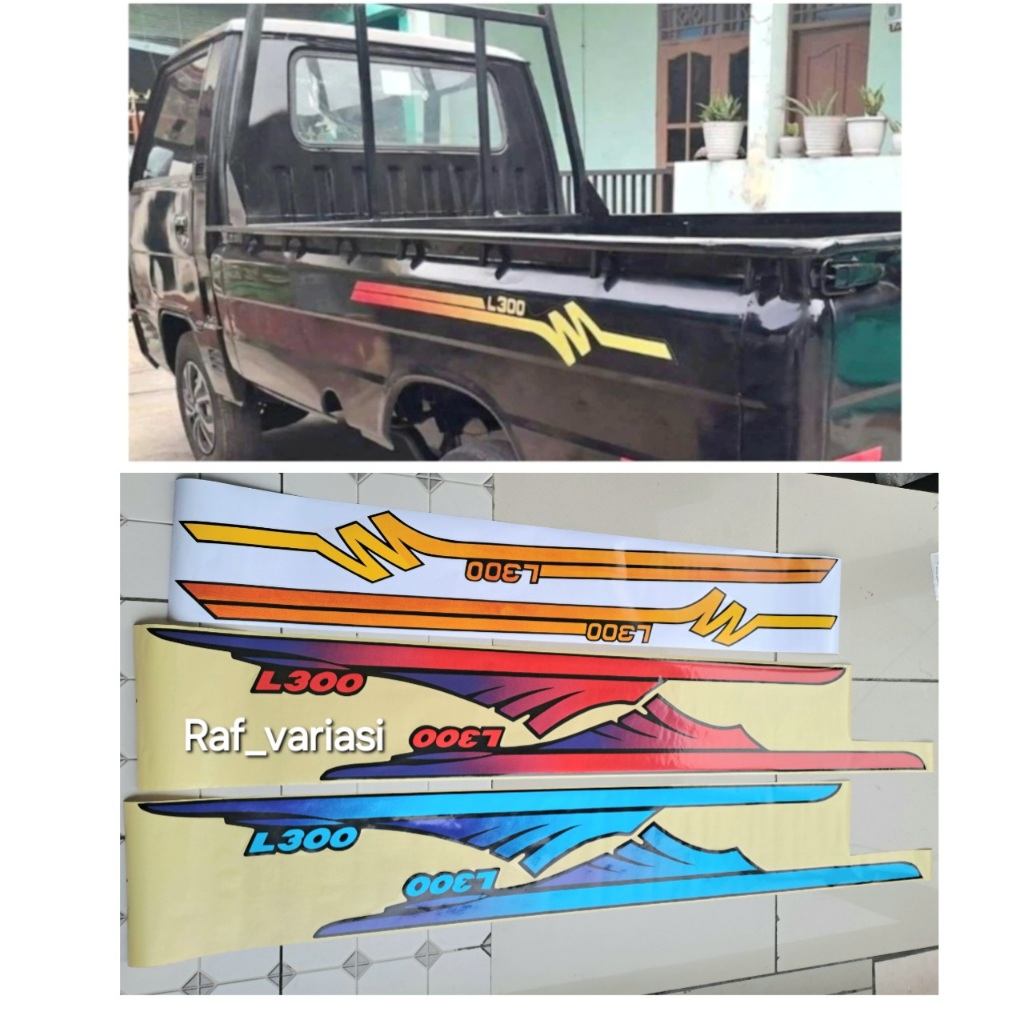 Stiker samping L300 kuning biru / stiker mitsubishi colt L300 pick up bak L300 / sticker L300 pickup