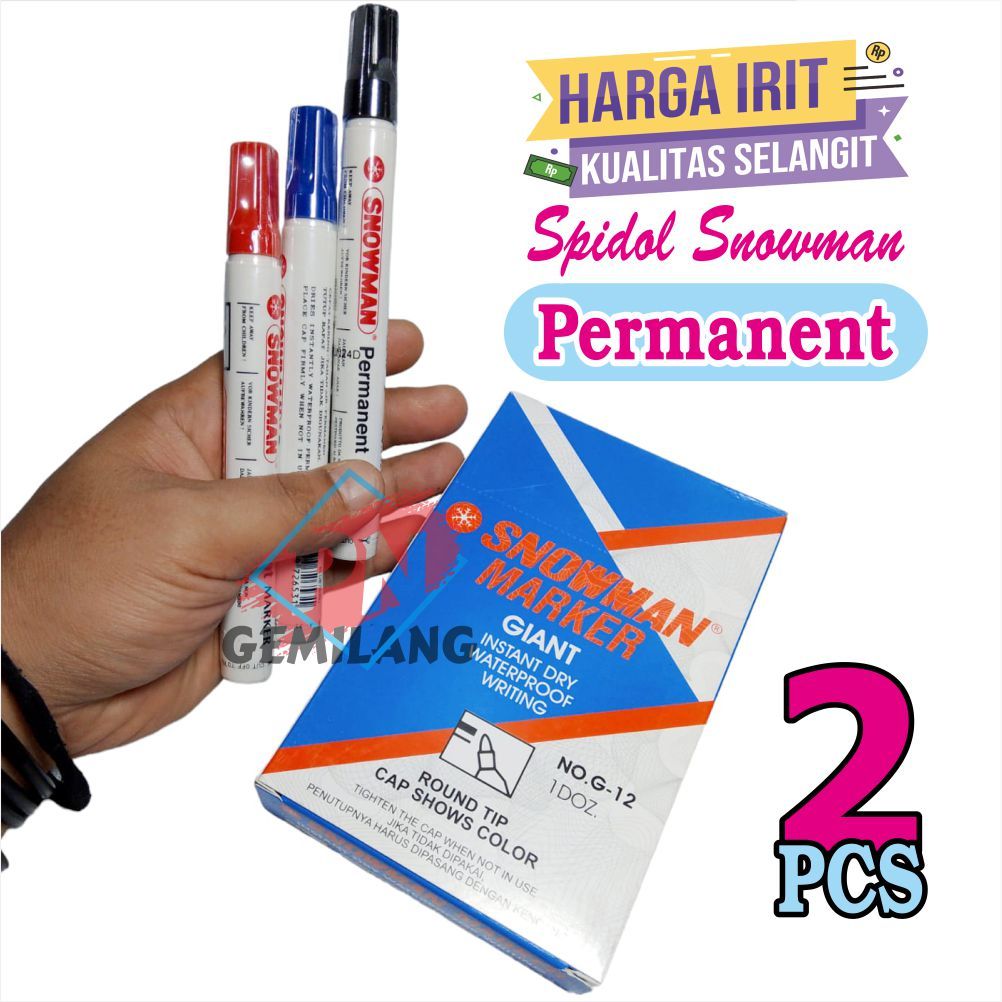 

MURAH SPIDOL SNOWMAN PERMANENT HITAM, BIRU, MERAH HARGA 2 PCS