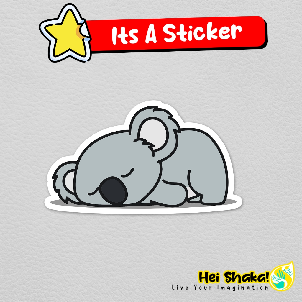 

Stiker Cute Koala Lazy Time Sticker Animal Hewan Vinyl Anti Air