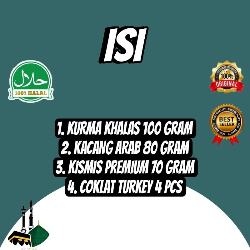 

G&C Oleh Oleh Haji & Umroh Sekat 4 kurma-kismis-kacang arab-coklat turkey