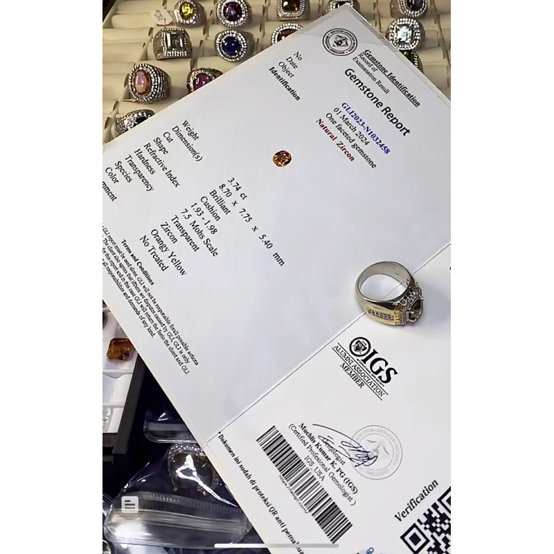 Natural Zircon ( Orangy Yellow )