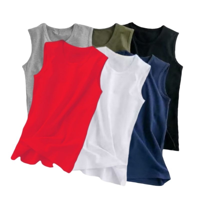 BEST SELLER 6 PCS KAOS SINGLET LEKBONG TANKTEES LEKTON PRIA DEWASA/KAOS DALAMAN PRIA/OLAHRAGA GYM SO