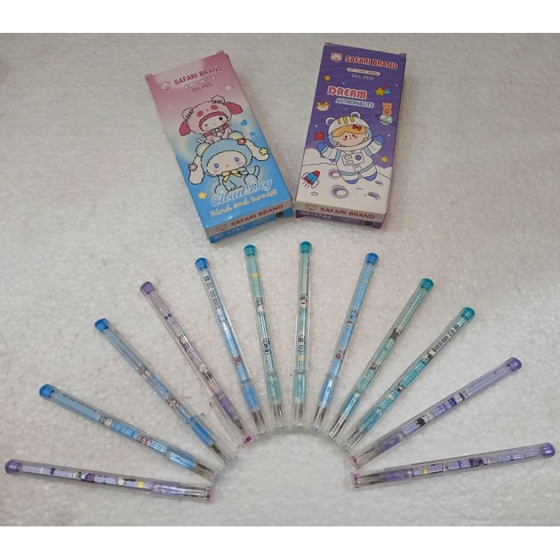 

Bolpoin Gel Segitiga Safari Brand SF-1744 isi 12 pcs