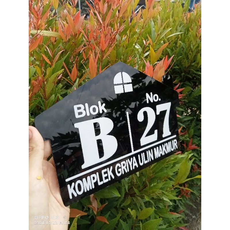 Papan Nama Nomor Rumah Akrilik