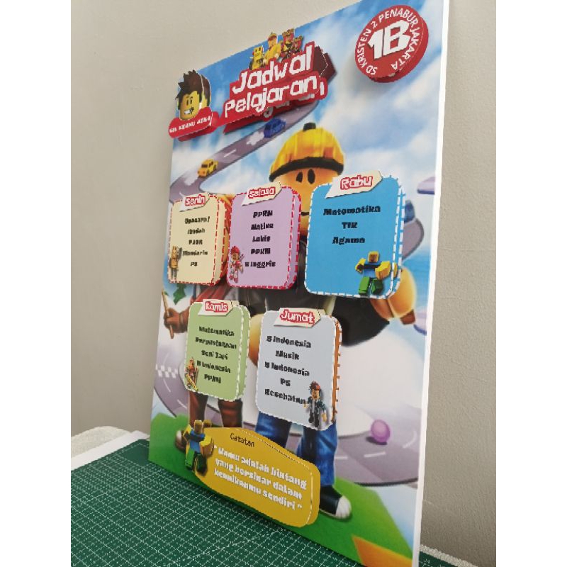 

Jadwal pelajaran 3D design Roblox ukuran A3