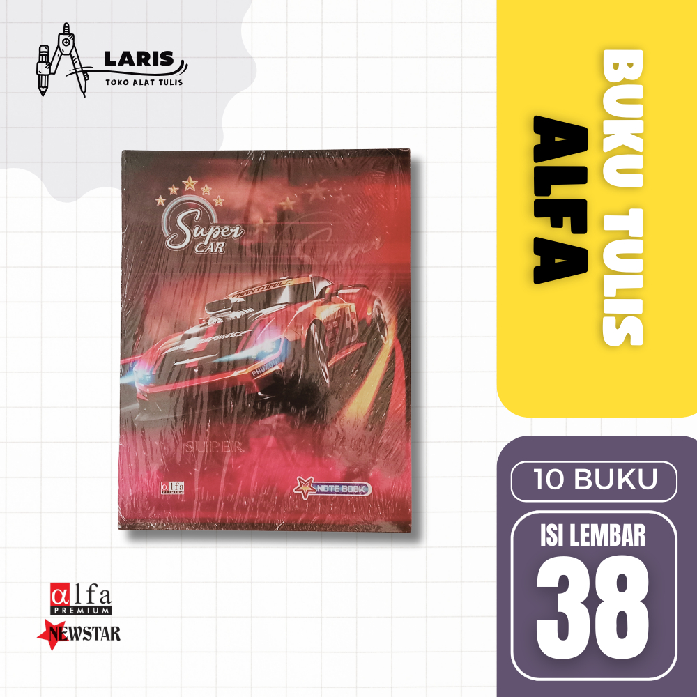 

Buku Tulis 38 Lembar Alfa Premium | 1 pak 10 pcs