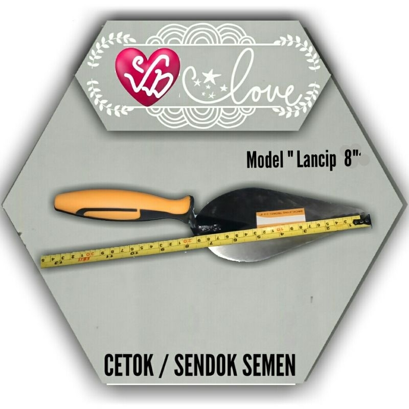 Cetok / Sendok Semen 8" Gagang Karet