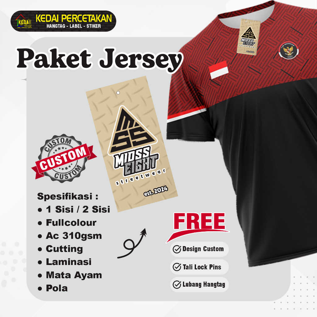 

PAKET JERSEY !!! hantag aksesoris handtag Souvenir hangtag Custom hentek thank you handstag merk hangteg price tag label baju lebel merek bonus tali (PKJR)