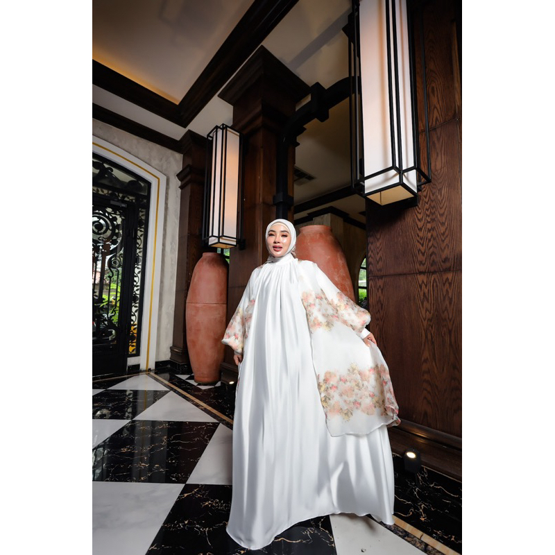 Set Hijab Abaya Flower Cardigan  Shellasaukia 100% ORI by shellasaukia