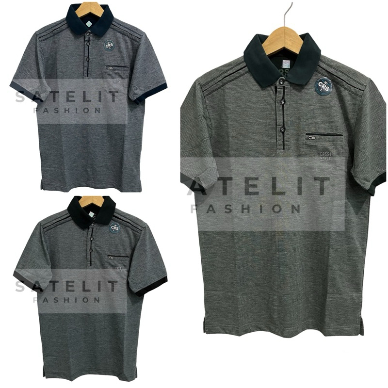 Crs 91 Original Kaos Kerah Polo Distro Pria Poly Motif Bintik (Kancing Kantong)