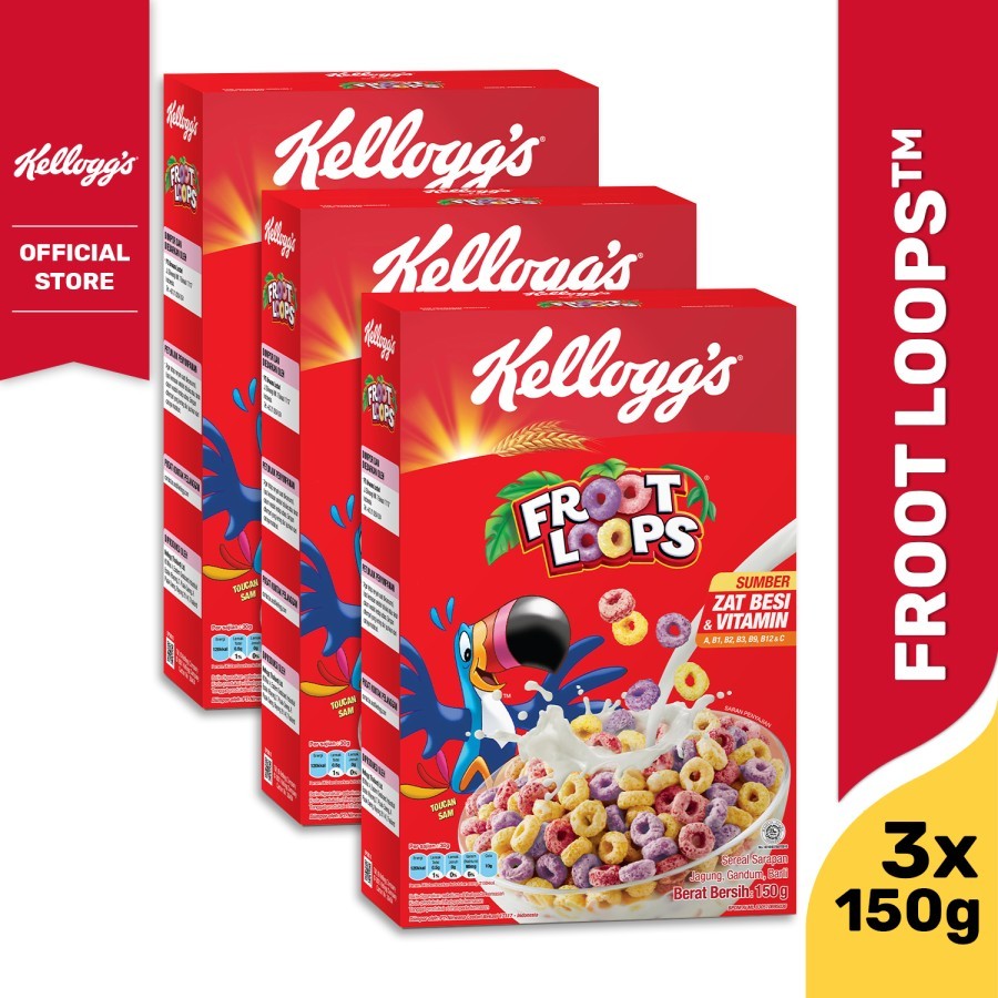 

[BUNDLE 3] Kelloggs Froot Loops Sereal 150g