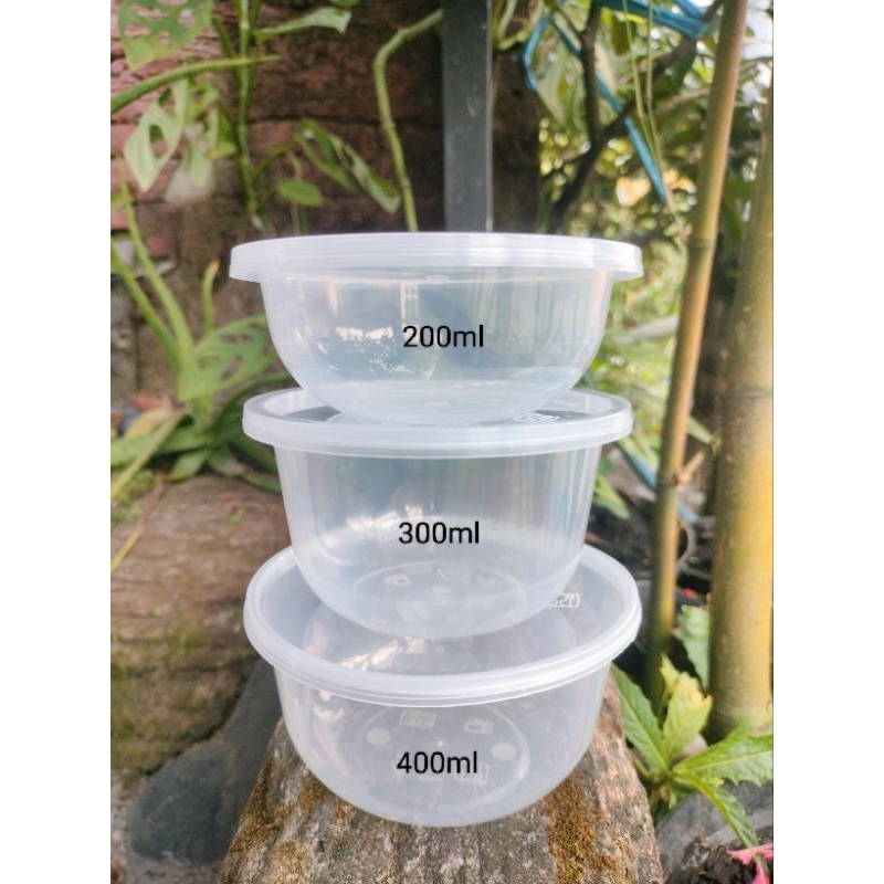 Thinwall DM 200ml/300ml/400ml Mangkok Bulat Tempat Salad Buah/Wadah Salad Buah