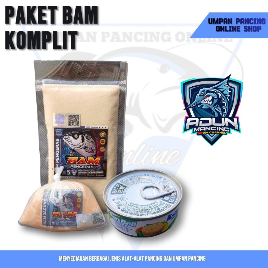 Adun mancing paket umpan bam jagung sunbell bam pengeras cocok untuk ikan mas