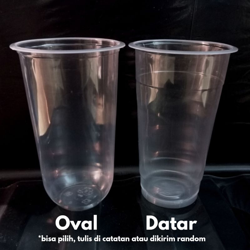 Gelas Cup Plastik Ukuran 22oz Merk Merak dan Sami Surya - 8gr dan 7gr 1 Slop isi 50 cup