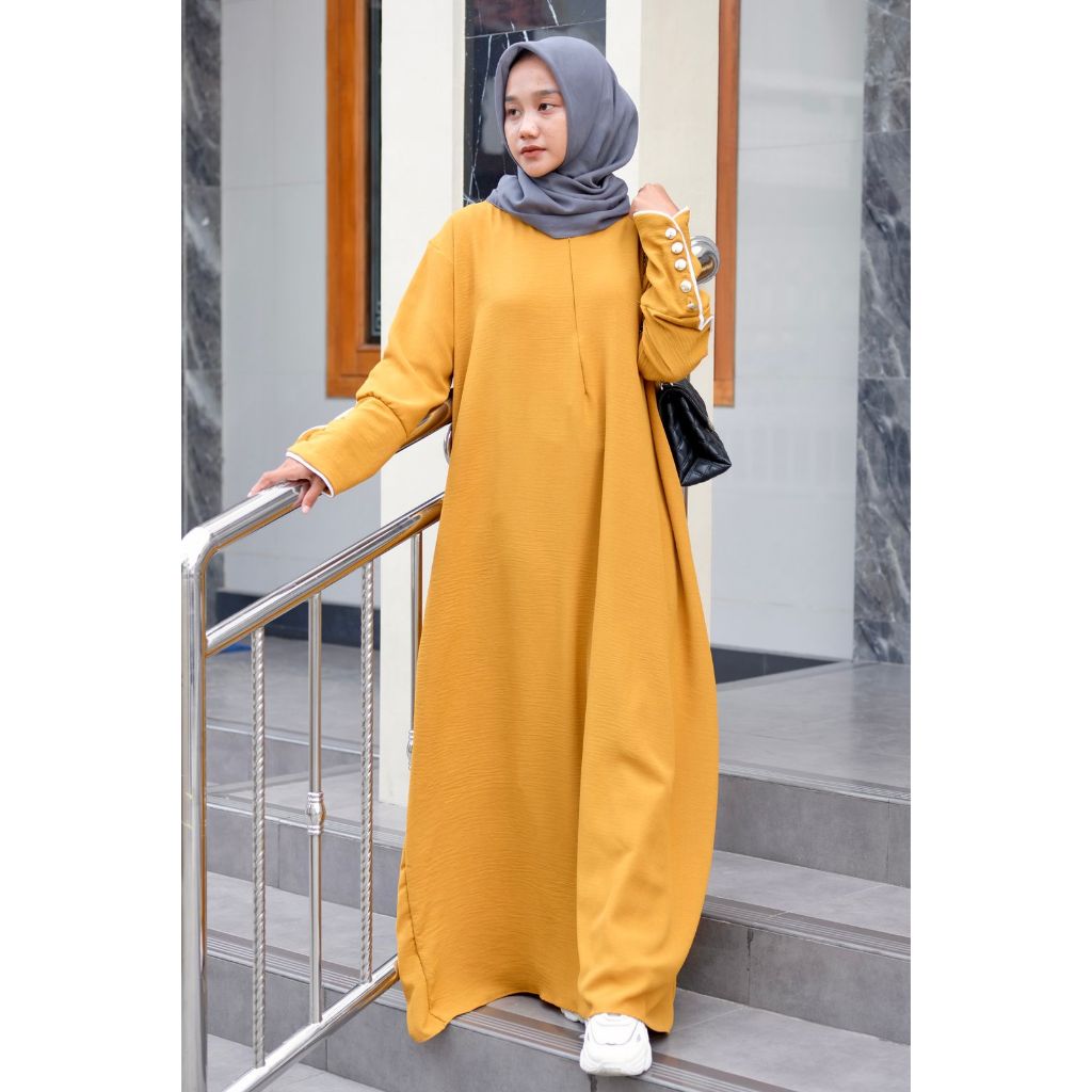 GAMIS ABAYA MECCA CRINKLE PREMIUM JUMBO LD 120 130 / DRESS ABAYA MECA JUMBO CRINKLE AIRFLOW